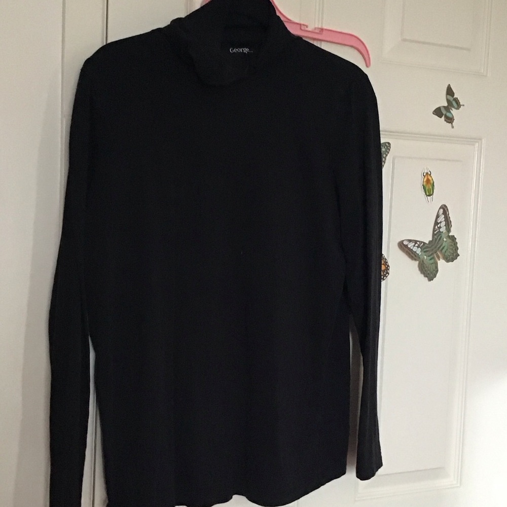 George Men's Classic Black Turtleneck Sweater